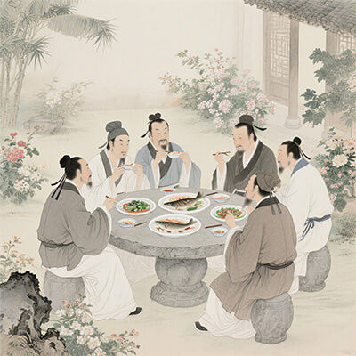 古代聚餐图片
